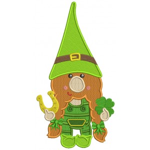 Cute Little Leprechaun With Long Hair St. Patrick's Day Filled Machine Embroidery Design Digitized Pattern